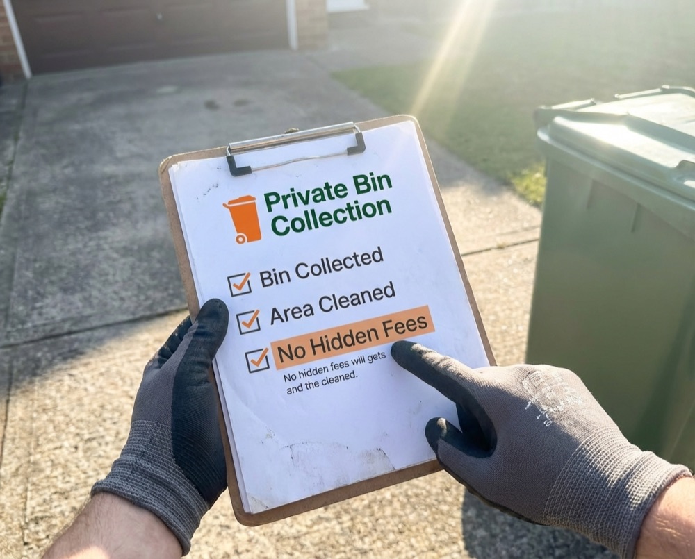 Transparent, honest private bin collection service in Angmering